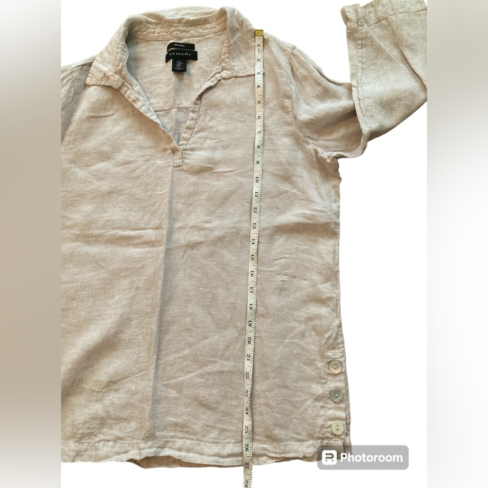 Tahari 100% Linen Pullover Tunic. Size Medium. - Picture 7 of 10
